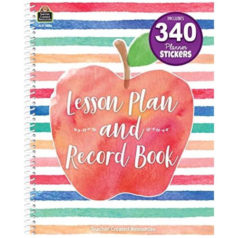 Teacher Created Resources Watercolor Lesson Plan And Record Book 85 Inches X 11 Inches White