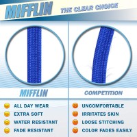 Mifflinusa Flat Breakaway Safety Lanyard For Id Badges Blue 36 Inch 100 Pack Soft Woven Neck Line