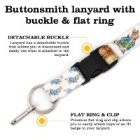 Buttonsmith Beatrix Potter Rabbit Premium Breakaway Lanyard Safety Breakaway Buckle And Flat Ring Made In Usa