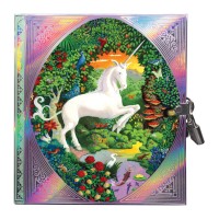 Eeboo Unicorn Hardcover Journal With Lock And Key Perfect Way To Practice Gratitude And Mindfulness Foil Cover And Spine Per