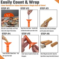 Budgetizer Coin Storage Sorter Tubes 4 Color Coded Coin Counters Tubes And Assorted Coin Wrappers