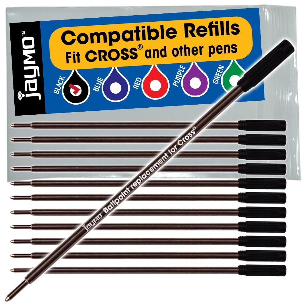 Jaymo Replacement For Cross 8513 Measures 4563 In 116 Mm Long Ballpoint Pen Refill 12 Black