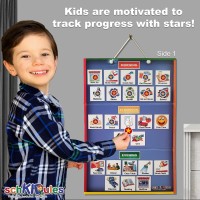 Schkidules Deluxe Magnetic Visual Schedule Reward Chart W189 Colorful Magnets Reversible 18 Folding Board For Daily Rout