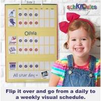 Schkidules Deluxe Magnetic Visual Schedule Reward Chart W189 Colorful Magnets Reversible 18 Folding Board For Daily Rout