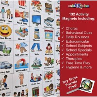 Schkidules Deluxe Magnetic Visual Schedule Reward Chart W189 Colorful Magnets Reversible 18 Folding Board For Daily Rout