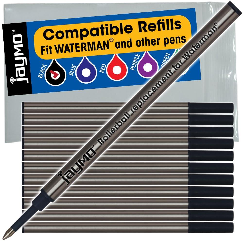 Jaymo Replacement For Waterman 540951 And Schmidt 5888 Measures 43 In 109 Mm Long Rollerball Pen Refill 12 Black