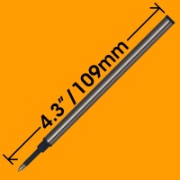 Jaymo Replacement For Waterman 540951 And Schmidt 5888 Measures 43 In 109 Mm Long Rollerball Pen Refill 12 Black