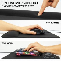 Enhance Xxl Large Extended Gaming Mouse Pad With 2Xl Ergonomic Memory Foam Wrist Rest Support 315 X 1378 X 1 Inches Antif