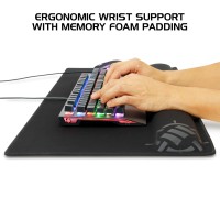 Enhance Xxl Large Extended Gaming Mouse Pad With 2Xl Ergonomic Memory Foam Wrist Rest Support 315 X 1378 X 1 Inches Antif