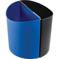 Safco Small DeskSide Recycling Receptacle 3 gal Capacity Halfround 135 Height x 13 Width x 8 Depth Plastic Black