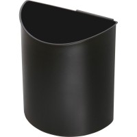 Safco Small DeskSide Recycling Receptacle 3 gal Capacity Halfround 135 Height x 13 Width x 8 Depth Plastic Black