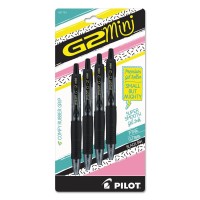 Pilot G2 Mini Gel Pen Retractable Fine 07 Mm Black Ink Black Barrel 4Pack