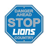 Detroit Lions Sign 12X12 Plastic Stop Style Wordmark Co