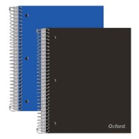 Oxford Spiral Notebooks 3Subject Wide Ruled Paper Durable Plastic Cover 150 Sheets 3 Divider Pockets 2 Per Pack 10385