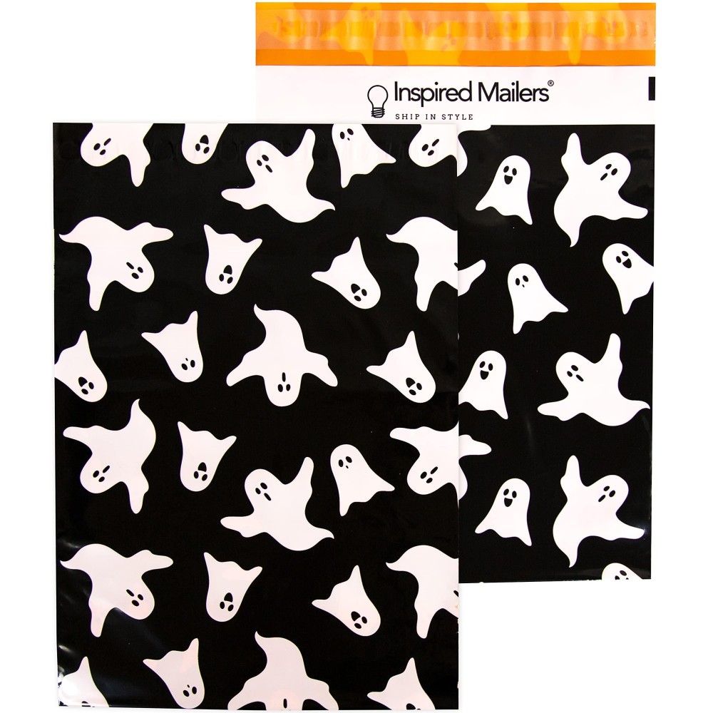 Inspired Mailers Poly Mailers 10X13100 Pack Halloween Ghosts Mailing Envelopes Packing Envelopes 10X13 Poly Mailers