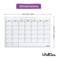 Walldeca Monthly Dry Erase Wall Calendar Planner Whiteboard Wipe Off Erasable Calendar Use In Classroom Office Home Kitche