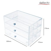 Deflecto 3 Transparent Storage Cube Drawer Organizer 7 x 10 x 68 Clear