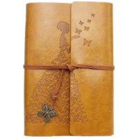 Maleden Leather Journal Classic Spiral Bound Notebook Refillable Sketch Book Travel Journal To Write In For Women Girls With Gi