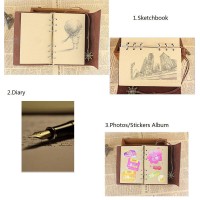 Maleden Leather Journal Classic Spiral Bound Notebook Refillable Sketch Book Travel Journal To Write In For Women Girls With Gi