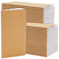 Paper Junkie 48 Pack Kraft Paper Notebooks Bulk H5 Lined Journals For Writing Students Office Travelers 80 Pages Travele