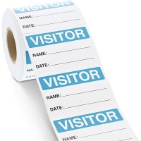 500 Visitor Pass Stickers Identification Label Roll Writable Badge For School Daycare Hospital Clinic Museum Business 3 X