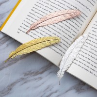 Gejoy 8 Pieces Metal Feather Bookmarks Vintage Metal Bookmark Feather Shape Book Marker Teacher Appreciation Gifts For Halloween