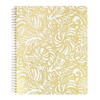 Lilly Pulitzer Gold Large Hardcover Spiral Notebook 11 X 95 With 160 College Ruled Pages Beach Haven