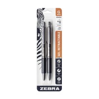 Zebra Pen G402 Retractable Gel Pen Stainless Steel Barrel Fine Point 05Mm Black Ink 2Pack