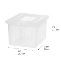 Iris Usa Plastic File Box Organizer With Secure Durable Latching Lid And File Rails Letter Legal Size Nestable And Stackable