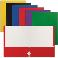 Better Office Products Letter Size Paper Portfolios Case Of 100 Assorted Primary Colors Assorted 2 Pocket Paper Folders