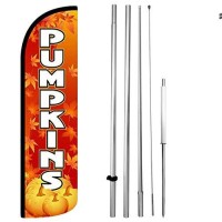 Pumpkins Windless Swooper Flag Feather Banner Sign Kit Rqh