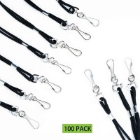 Cotodo Id Black Lanyards Safety Badge Lanyard 36 With Swivel Hook 100 Pack