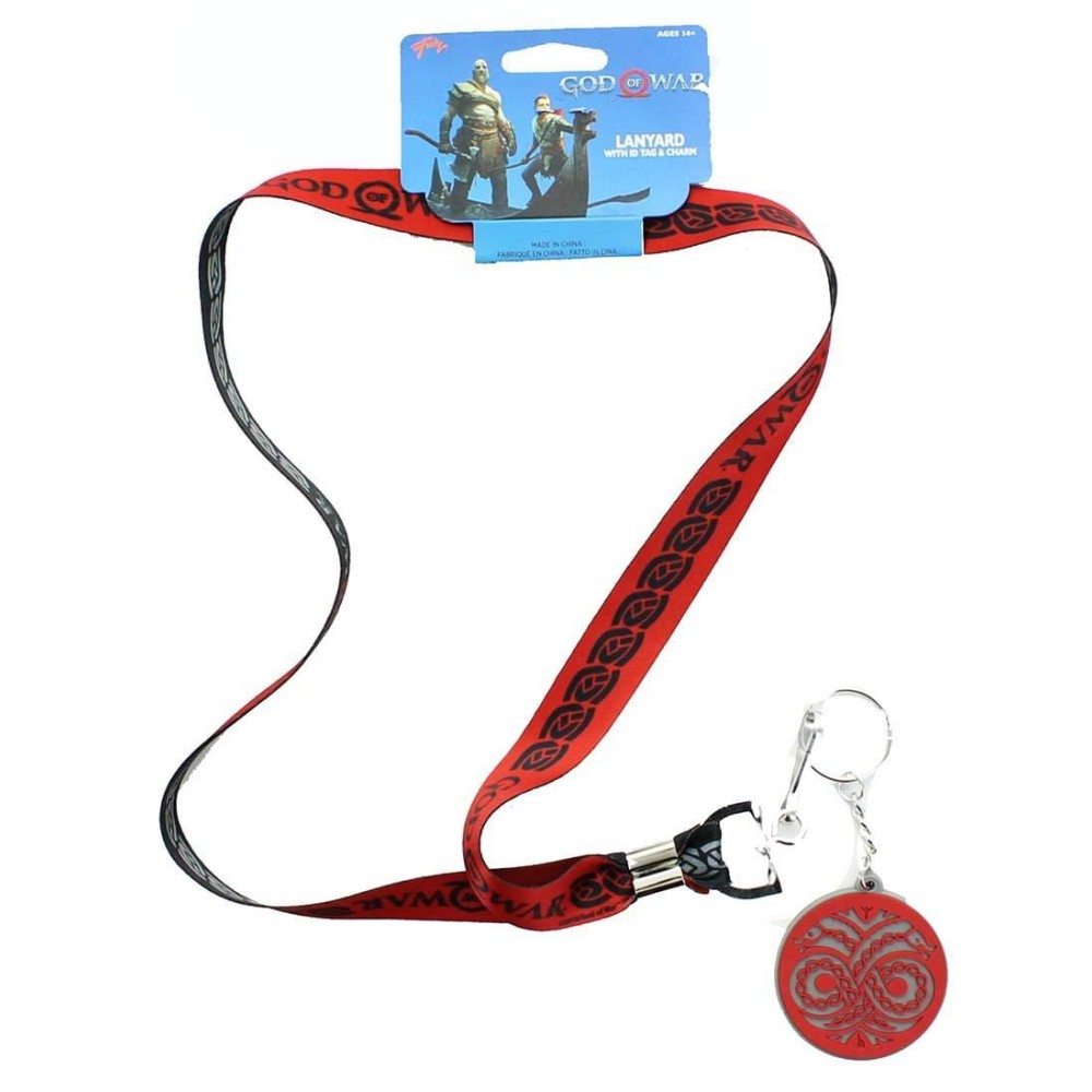 God Of War 2018 Logo Lanyard With Id Tag And Charm