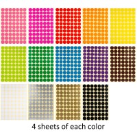 Janyun 3920 Pcs 34 Color Dot Stickers Colored Coding Labels Circle Dots 14 Assorted Colors 075 Inch Colored Round Labels Sti