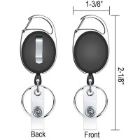 Selizo 6 Packs Retractable Badge Holder Badge Reel Carabiner Id Keychain With Clip Assorted Color