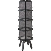 Safco Onyx Mesh Rotating Magazine Stand 16 Pockets 586 Height x 183 Width x 183 Depth Floor 28 Recycled Black