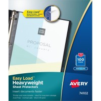 Averyreg Heavyweight Sheet Protectors For Letter 8 12 X 11 Sheet 3 X Holes Ring Binder Top Loading Clear Polyprop