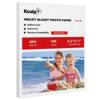 Koala Glossy Inkjet Photo Paper 85X11 Inches 48Lb 100 Sheets Professional Glossy Photographic Paper Compatible With Inkjet Prin