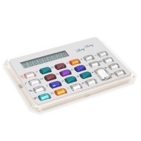 Calabria Gemstone Basic Desktop Calculator Silver Standard Function Large Lcd Display Pocket Handheld Crystal Buttons Office