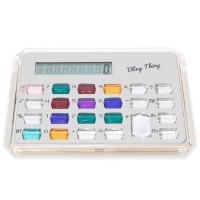 Calabria Gemstone Basic Desktop Calculator Silver Standard Function Large Lcd Display Pocket Handheld Crystal Buttons Office