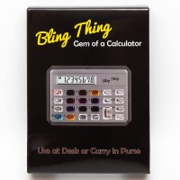 Calabria Gemstone Basic Desktop Calculator Silver Standard Function Large Lcd Display Pocket Handheld Crystal Buttons Office