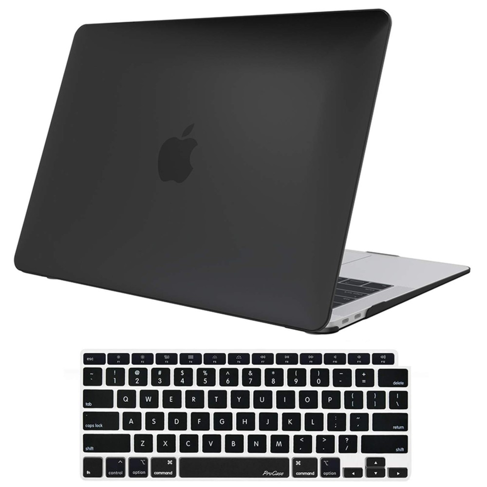 Procase For Macbook Air 13 Inch 2020 2019 2018 A2337 M1 A2179 A1932 Hard Case Shell Cover With Keyboard Skin Cover Black