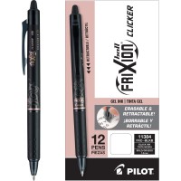 Pilot Frixion Clicker Erasable Gel Pens Bold Point 1 Mm Pack Of 12 Black