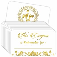 Parth Impex 50 Blank Coupon Cards For Small Business Him Her Husband Wife Mom Dad Gift Certificates Redeem Vouchers Loy