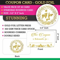 Parth Impex 50 Blank Coupon Cards For Small Business Him Her Husband Wife Mom Dad Gift Certificates Redeem Vouchers Loy