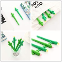 Jevenis 19 Pcs Cactus Ballpoint Pen Cactus Black Ink Writing Pens With Cactus Pencil Pouch Cactus Clip Cactus Notes Sticker For