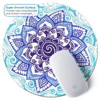 Bosobo Mouse Pad Round Mandala Mouse Mat Cute Circular Mousepad With Design Small Nonslip Rubber Floral Mouse Pad With Stitc