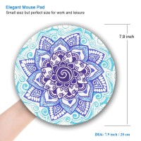 Bosobo Mouse Pad Round Mandala Mouse Mat Cute Circular Mousepad With Design Small Nonslip Rubber Floral Mouse Pad With Stitc