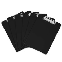 Black Plastic Clipboards Set Of 6 Multipack 125X9 Inch Clipboard Holds 100 Sheets Low Profile Colored Acrylic Clip Board