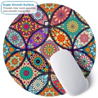 Bosobo Mouse Pad Round Mandala Mouse Mat Cute Mouse Pad With Design Nonslip Rubber Base Mousepad With Stitched Edge Waterpr